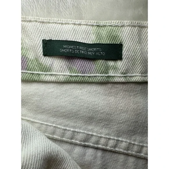 Wild Fable Women Shorts-00 White MultiColor Splatter Pattern Highest Rise Jean - Picture 4 of 9